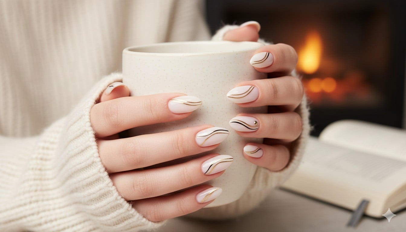 Nail viền line art tinh tế