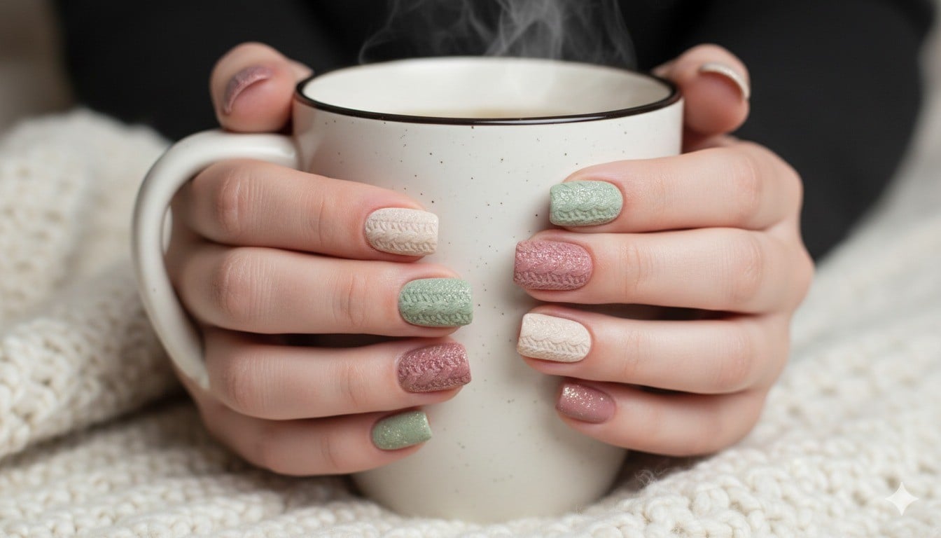 Nail họa tiết len/Sweater Nails độc đáo