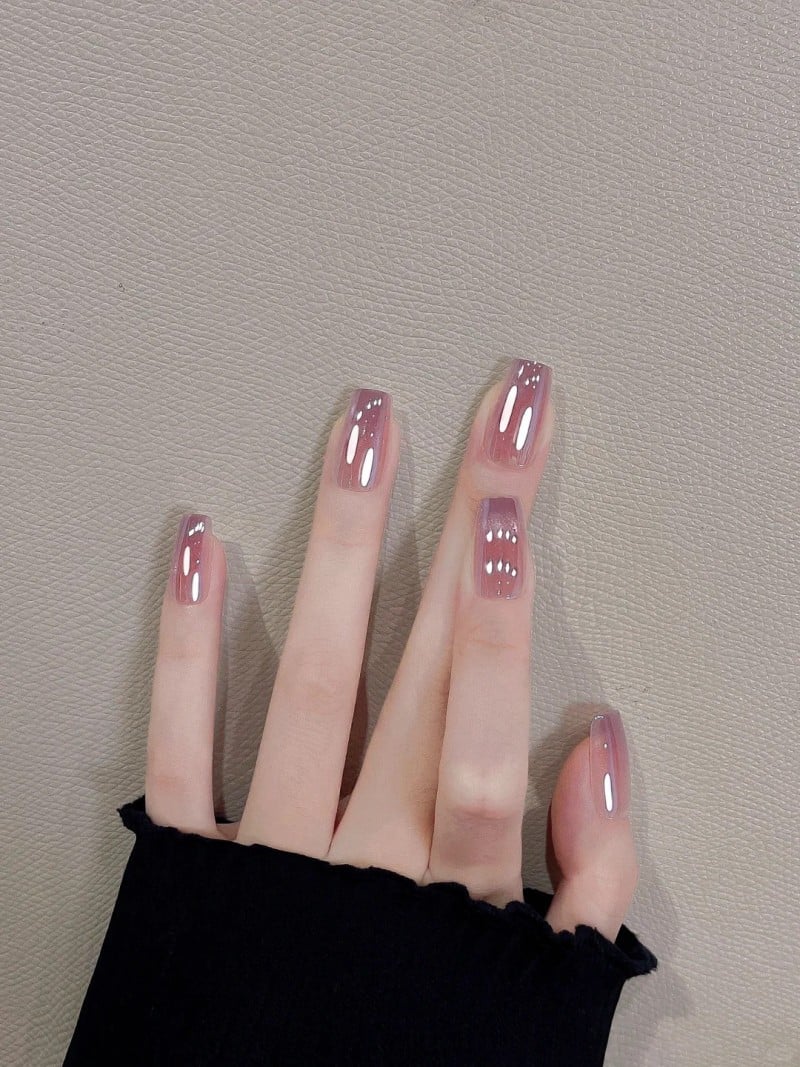 mẫu nail tráng gương