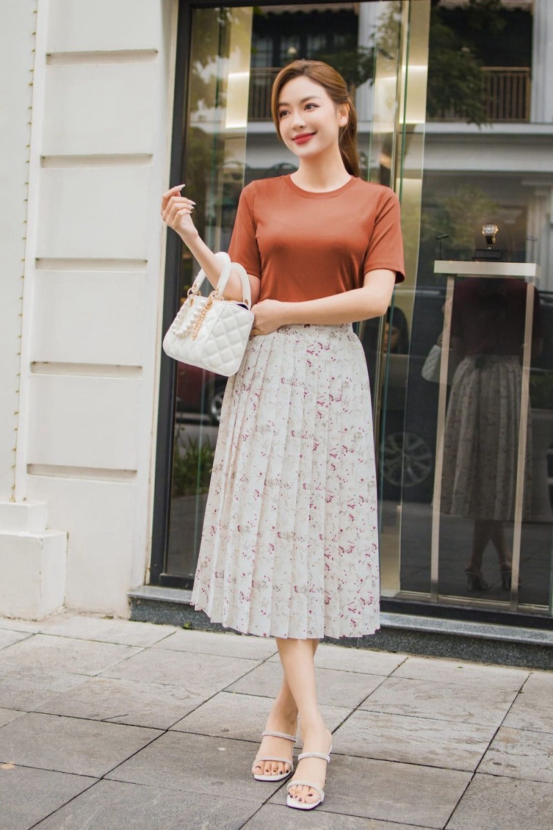 mix chân váy mùa hè