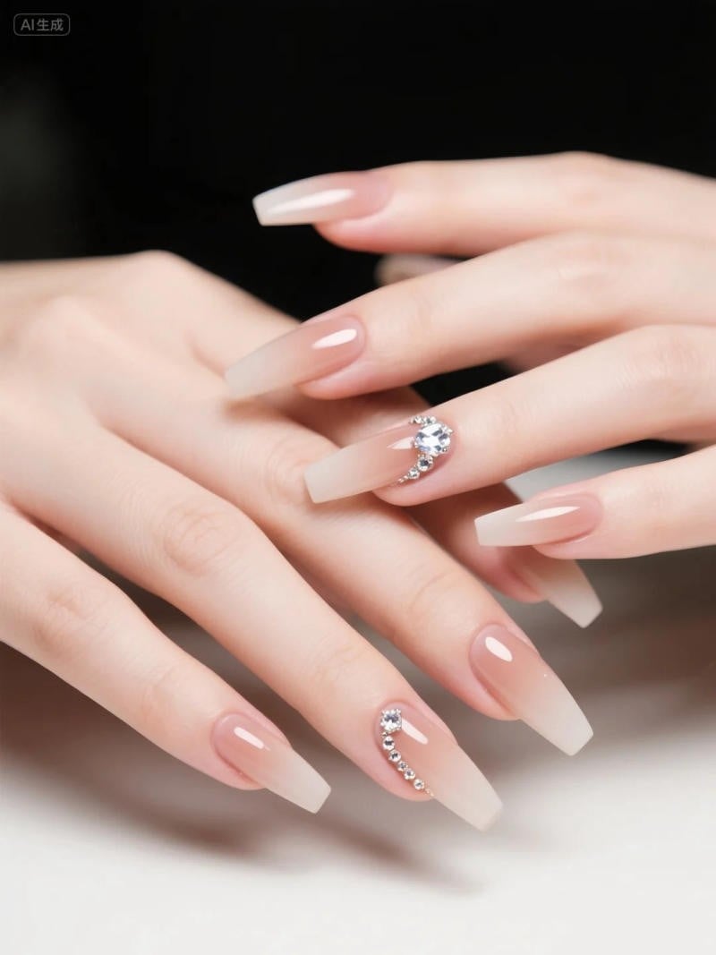 Mẫu móng tay hình thang ombre