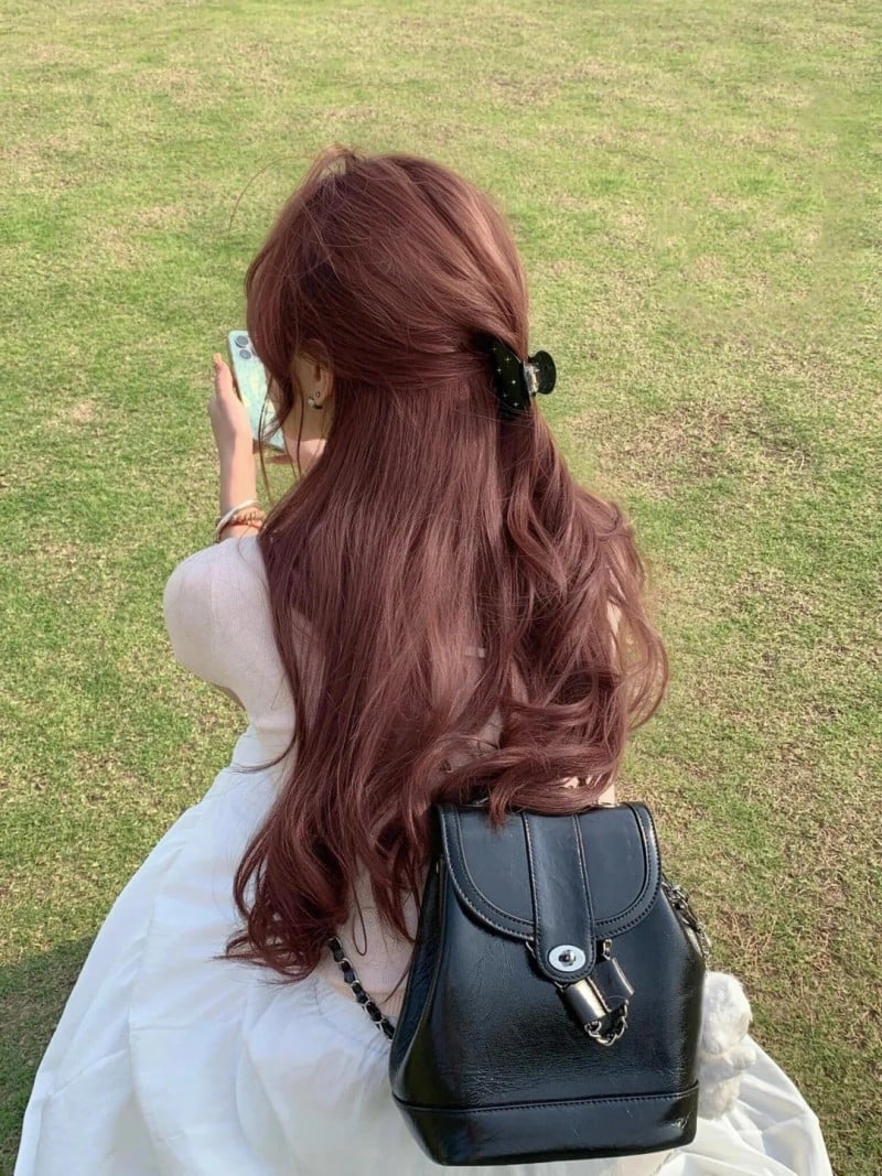 tóc màu nâu hồng trà