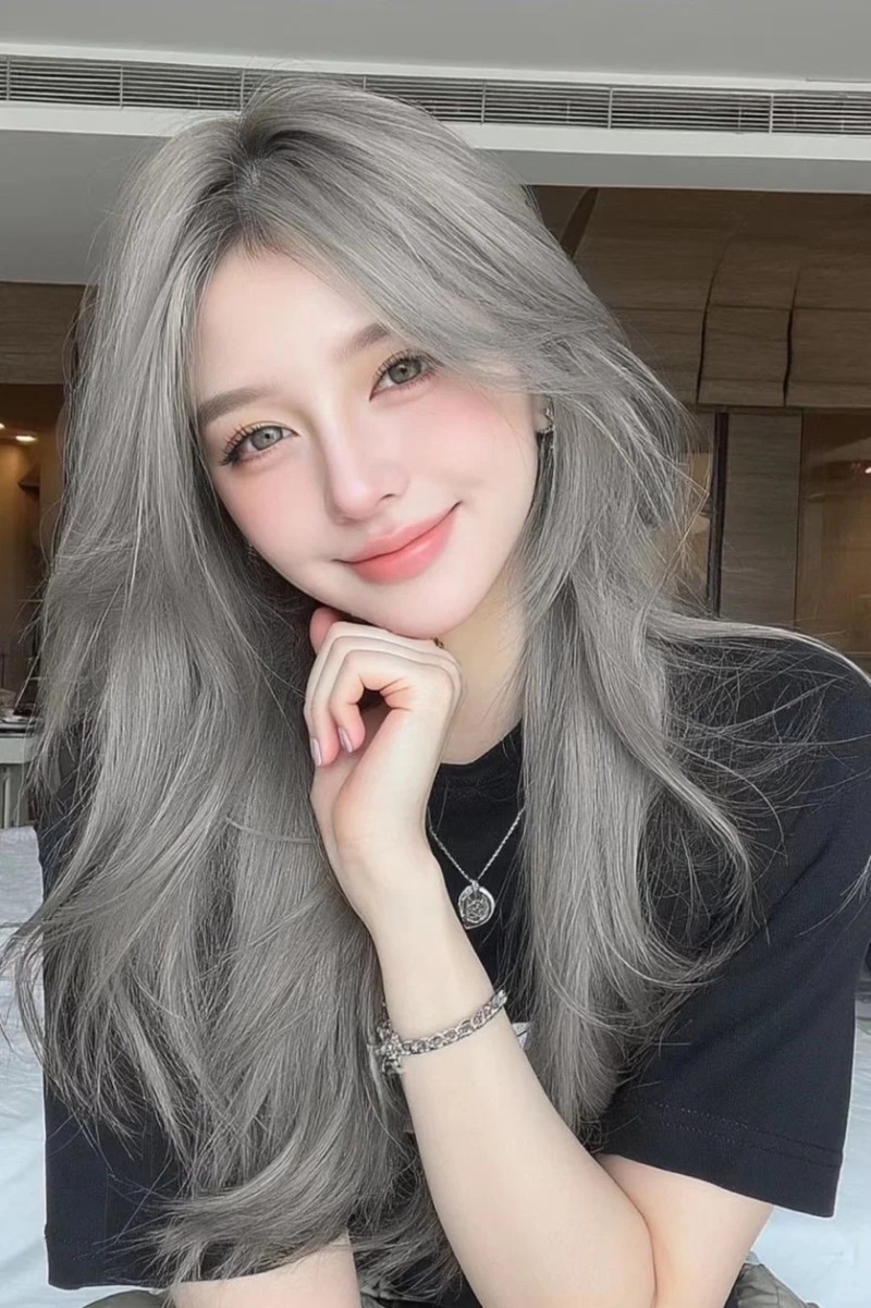 tóc màu nâu trà sữa xám khói