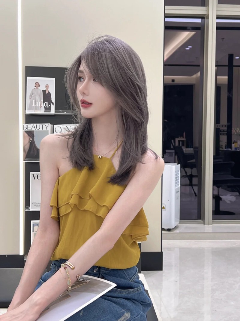 tóc màu nâu trà sữa xám khói