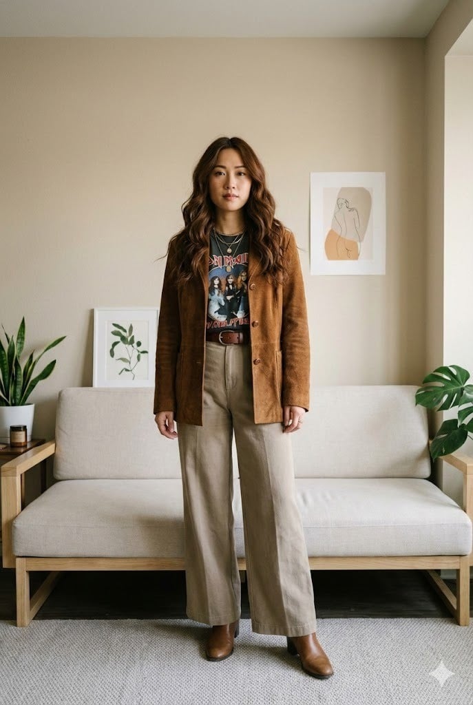 Thanh lịch công sở với áo sơ mi và chân váy