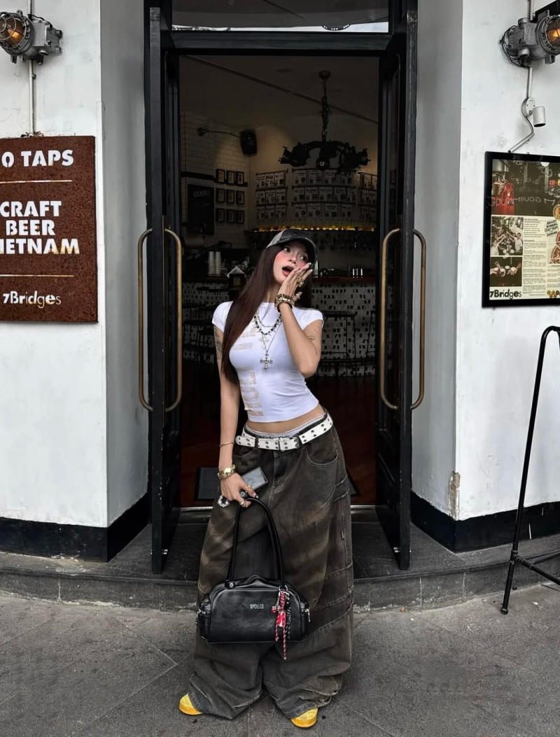 phối đồ bụi bặm cho nữ