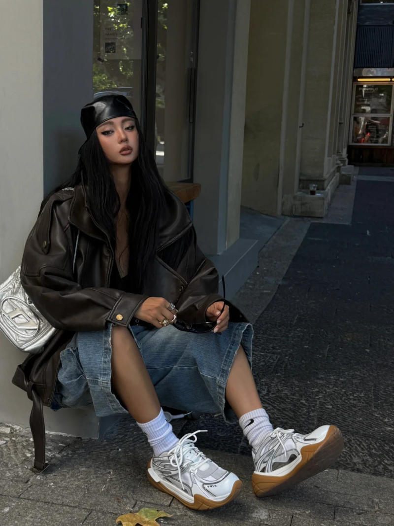 phối đồ bụi bặm cho nữ