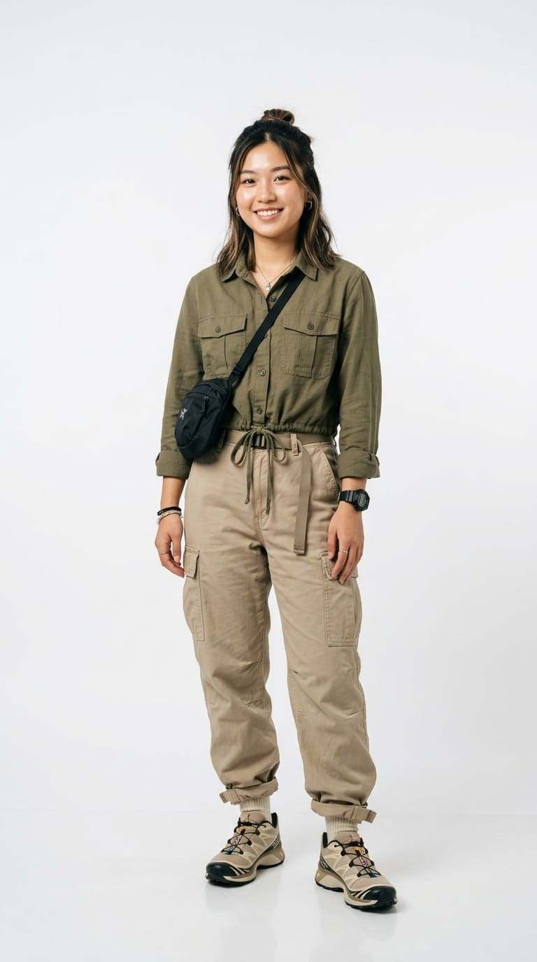 Phối cùng quần túi hộp (cargo pants) cá tính