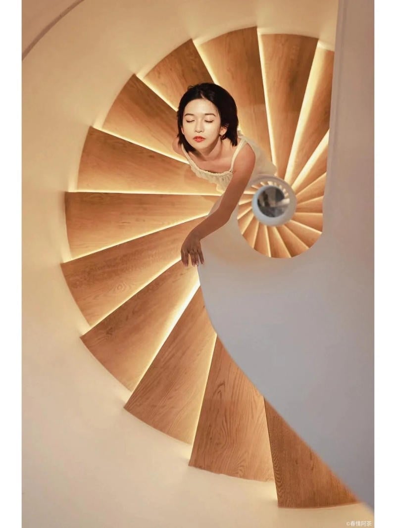 Chụp từ trên xuống, tạo hiệu ứng xoáy ốc