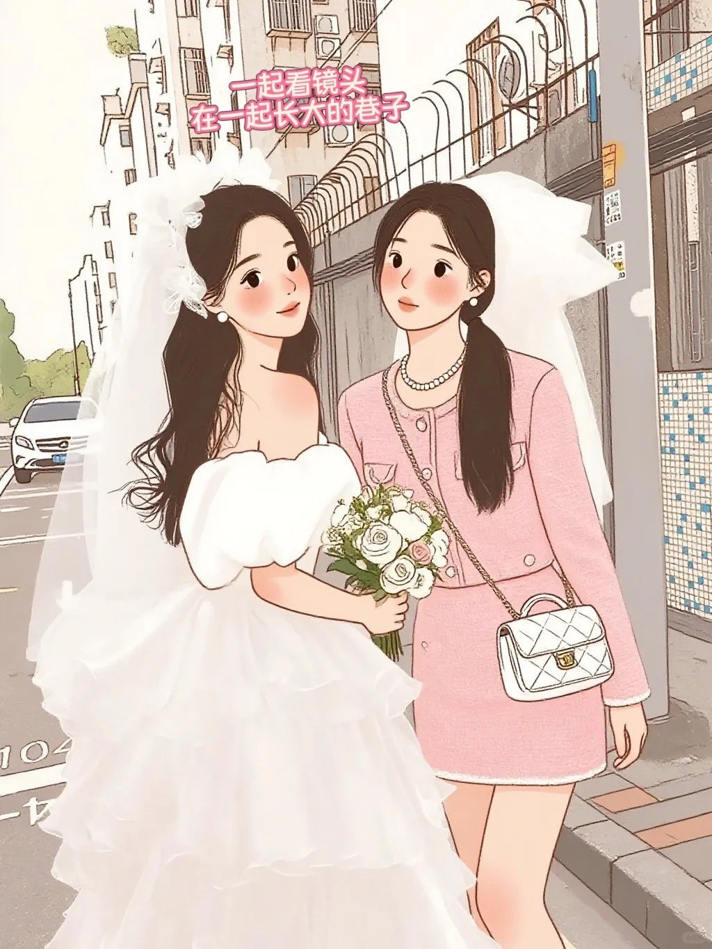 11. Tư thế đứng bên nhau trên phố