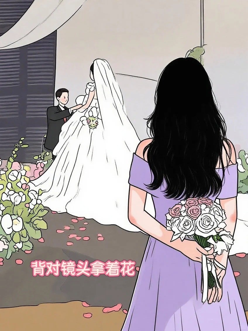 22. Tư thế cầm hoa sau lưng