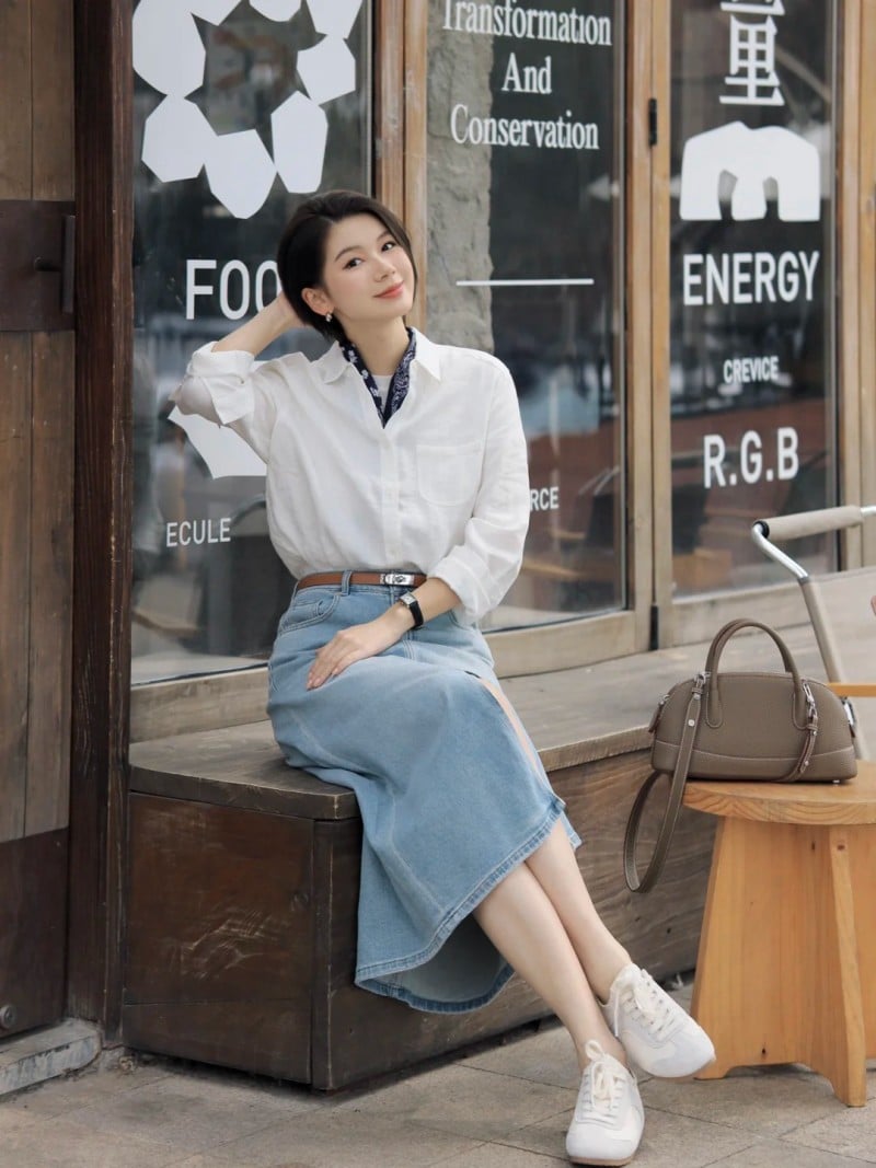 cách thắt khăn với ao sơ mi