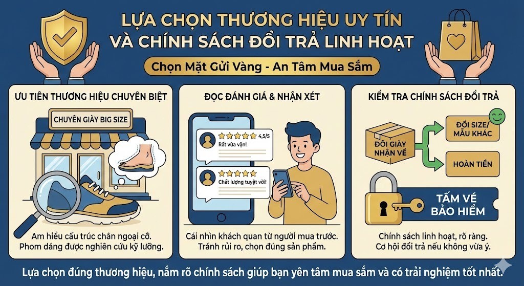 Lựa chọn thương hiệu uy tín và chính sách đổi trả linh hoạt