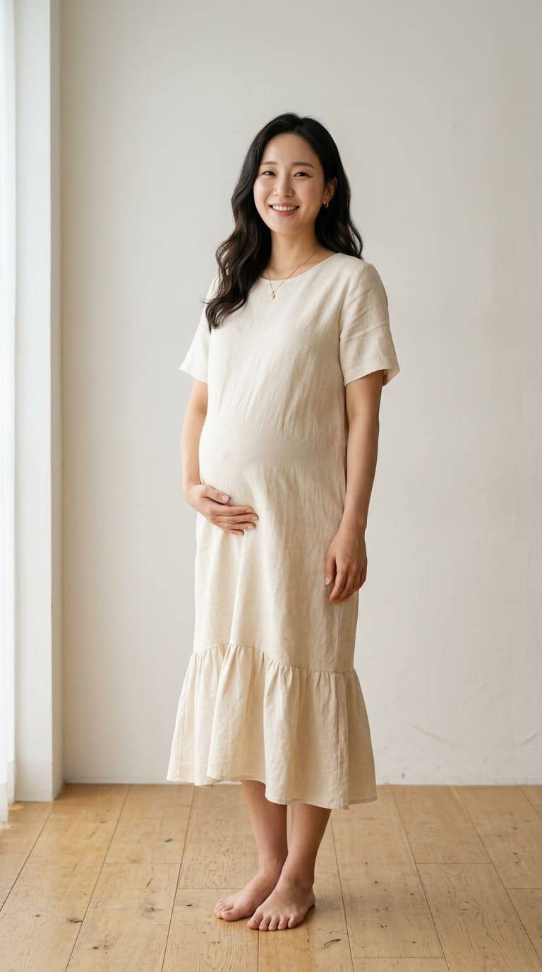 Váy lanh bầu dáng suông đuôi cá