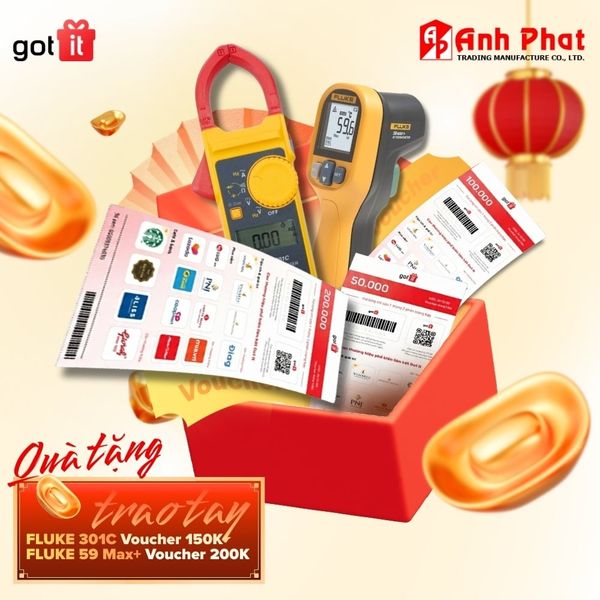 Tặng Voucher Got It khi mua Fluke 301C và Fluke 59 Max+