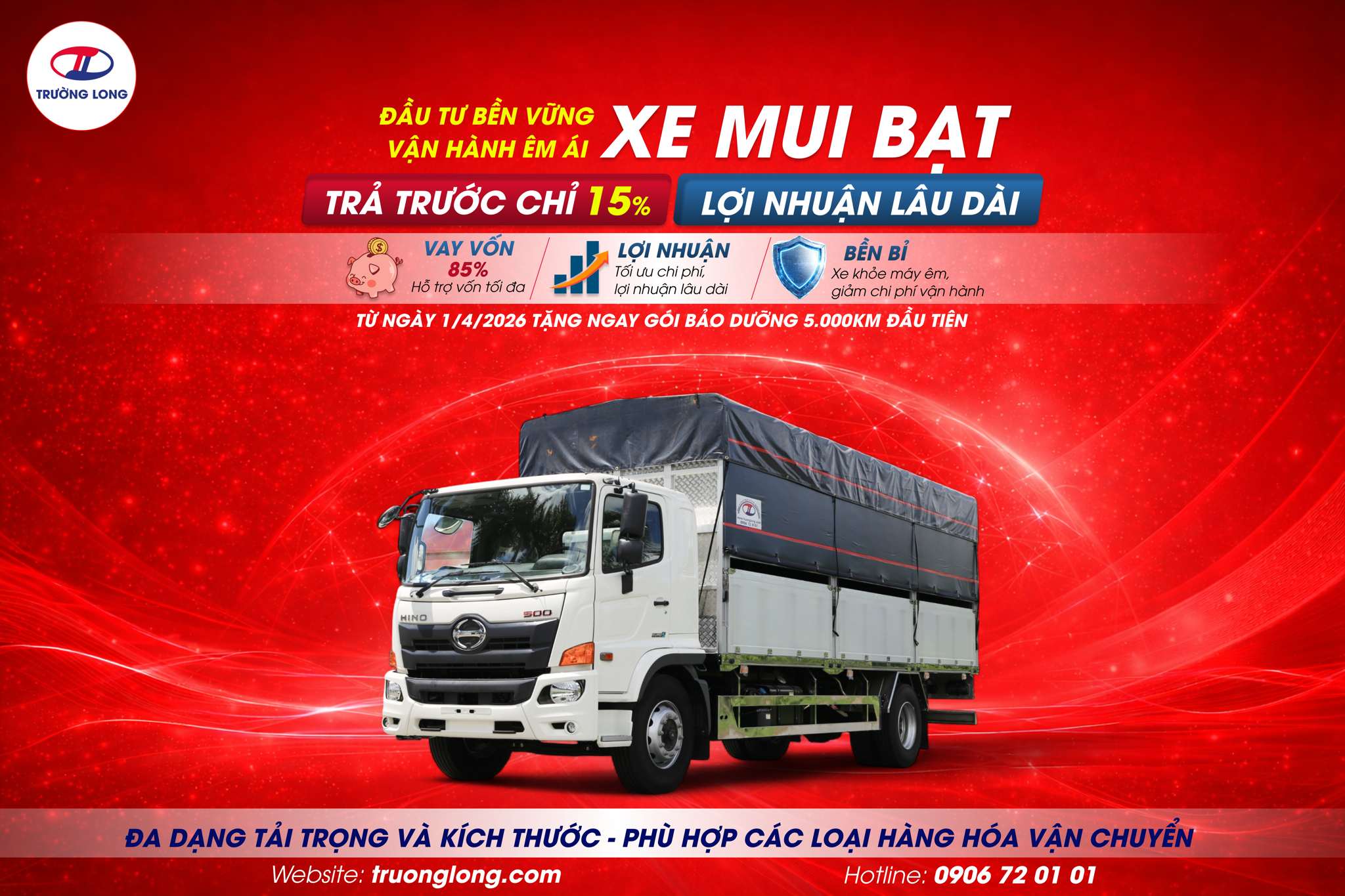 xe mui bạt Hino