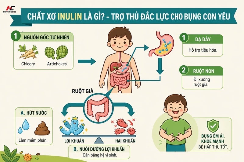 Inulin là một loại chất xơ hòa tan thuộc nhóm Prebiotic