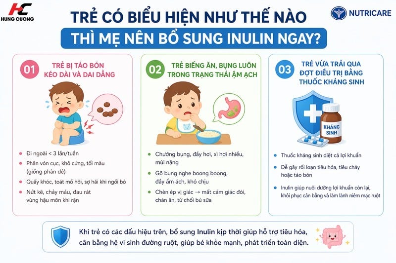 Trẻ có biểu hiện như thế nào thì mẹ nên bổ sung Inulin ngay
