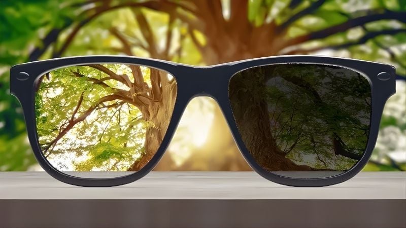 Tròng kính đổi màu tự động – nhìn rõ trong nhà, bảo vệ tối đa khi ra nắng.