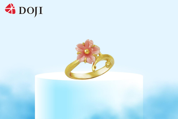 Mẫu nhẫn vàng DOJI BLR0003920A1SY1 “gây thương” nhớ bởi thiết kế nữ tính, dịu dàng