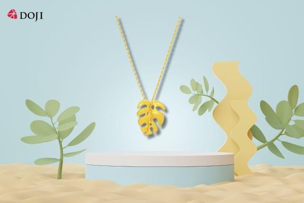 Nét thanh tao và phóng khoáng của lá trầu bà xẻ được tái hiện tinh xảo, mang đến vẻ đẹp tự do, tràn đầy sức sống