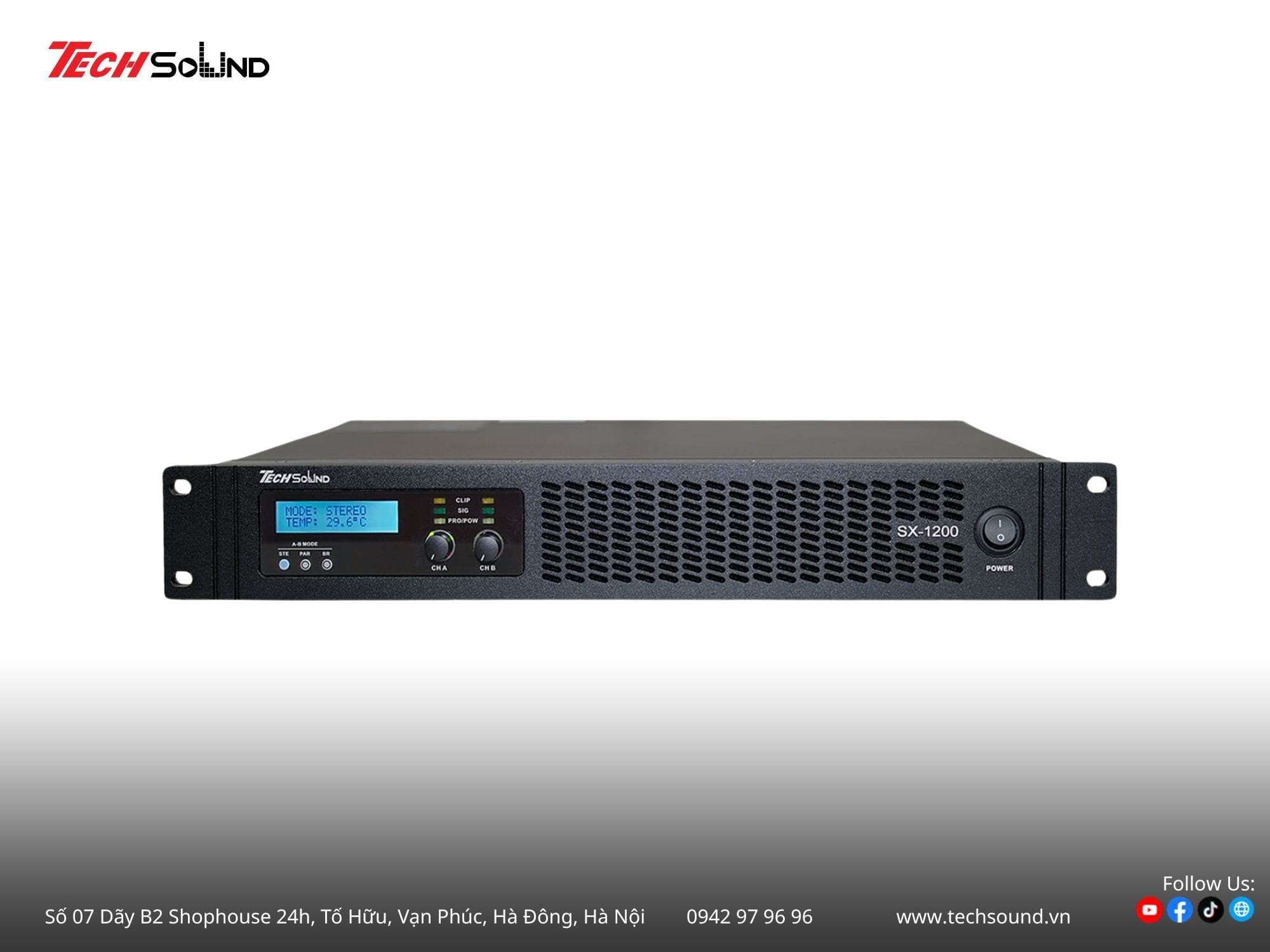 Cục đẩy 2 kênh ClassD Techsound SX1200 1