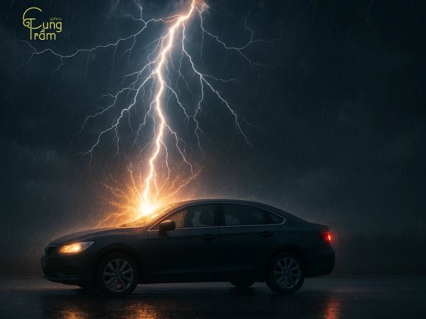 Mơ thấy sét đánh ô tô hoặc phương tiện di chuyển