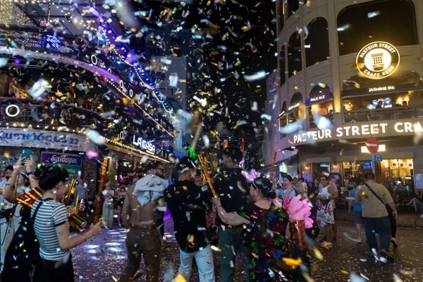 The Bui Vien street area during the 2026 Western New Year holiday was incredibly dazzling