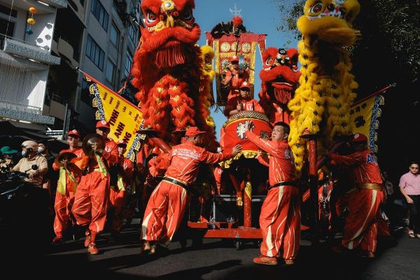 Lion dance performance during the Lantern Festival