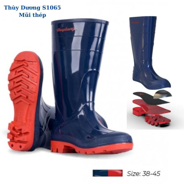 Ủng nhựa Thùy Dương mũi thép an toàn cho công nhân công trình hầm mỏ