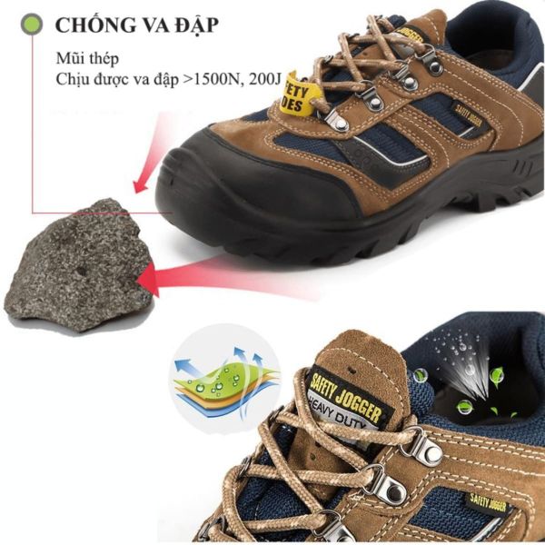 Giày bảo hộ mũi thép chống đinh an toàn trong công trình lao động tại Quảng Ninh