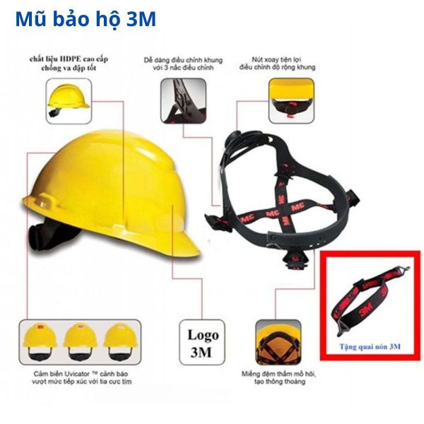 Mũ bảo hộ 3M chính hãng đạt tiêu chuẩn quốc tế tại Quang Ninh