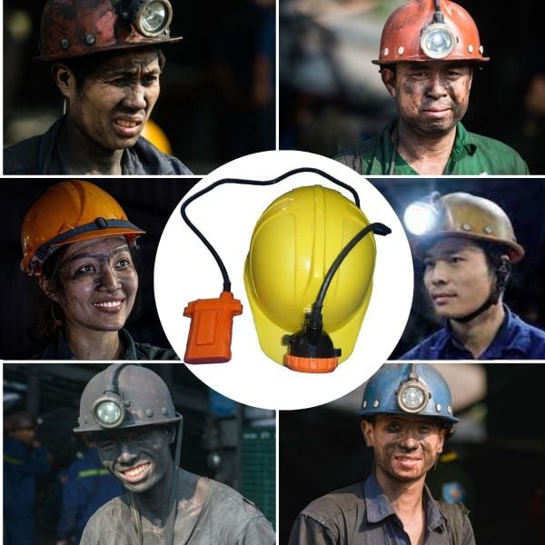 Mũ bảo hộ thợ mỏ có gắn đèn