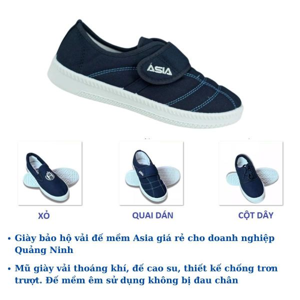 Giày bảo hộ vải đế mềm giá rẻ cho các KCN Quảng Ninh