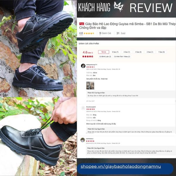 Đánh giá từ khách hàng giày bảo hộ Quảng Ninh