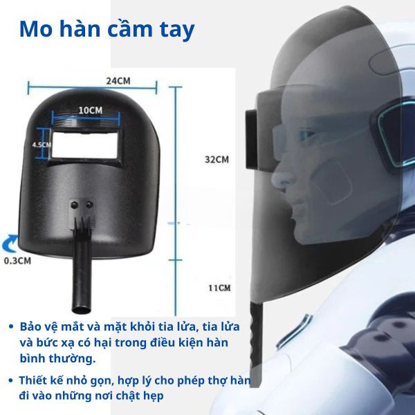 Mo hàn cầm tay bảo vệ mắt khi hàn