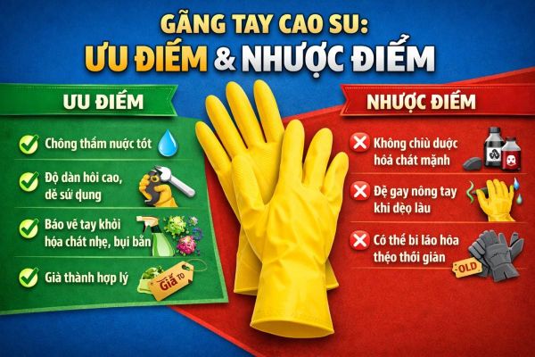 Ưu nhược điểm của găng tay cao su