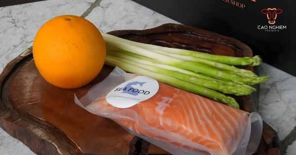 Nguyên liệu cần chuẩn bị cho món cá hồi sốt cam mật ong