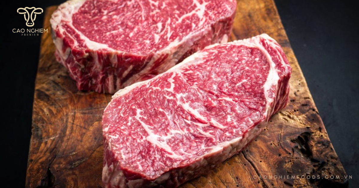 Vân mỡ cẩm thạch đặc trưng bò Wagyu