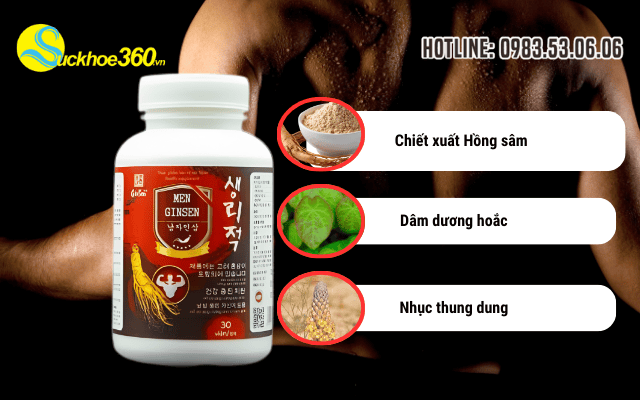 Thành phần viên uống Men Ginsen 30 viên có tác dụng gì với sinh lý nam?