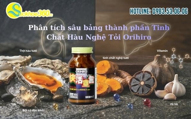 Phân tích sâu bảng thành phần Tinh Chất Hàu Nghệ Tỏi Orihiro