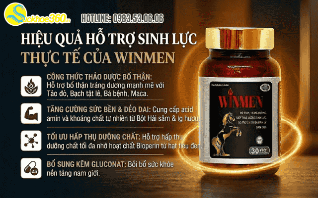 Hiệu quả hỗ trợ tăng cường sinh lực của Winmen qua thực tế