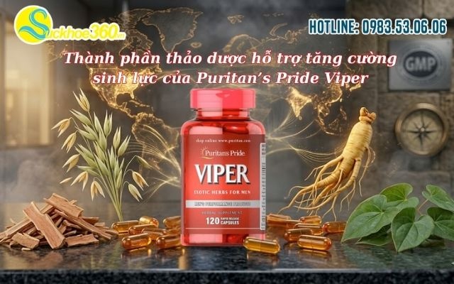 Thành phần thảo dược hỗ trợ tăng cường sinh lực của Puritan’s Pride Viper
