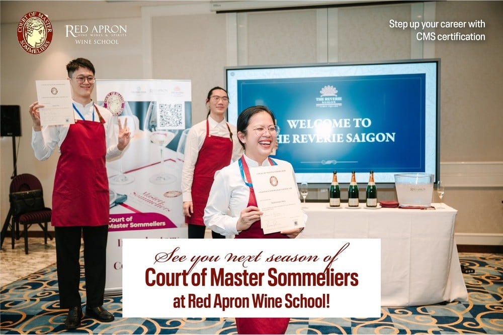 Hospitality professionals attending an international wine education course in Vietnam