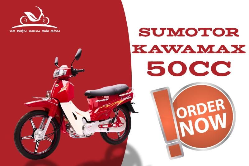 Xe số 50cc Sumotor Kawamax bản màu đỏ năng động