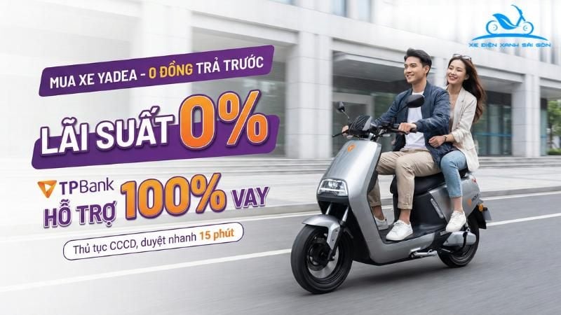 Rước YADEA Ngay, Không Lo Về Giá: Mua Xe Trả Trước 0 Đồng, Lãi Suất 0% Qua TPBank