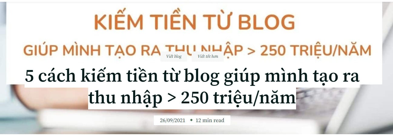 Blog Chuyện Của Trà kiếm được hơn 250 triệu mỗi năm
