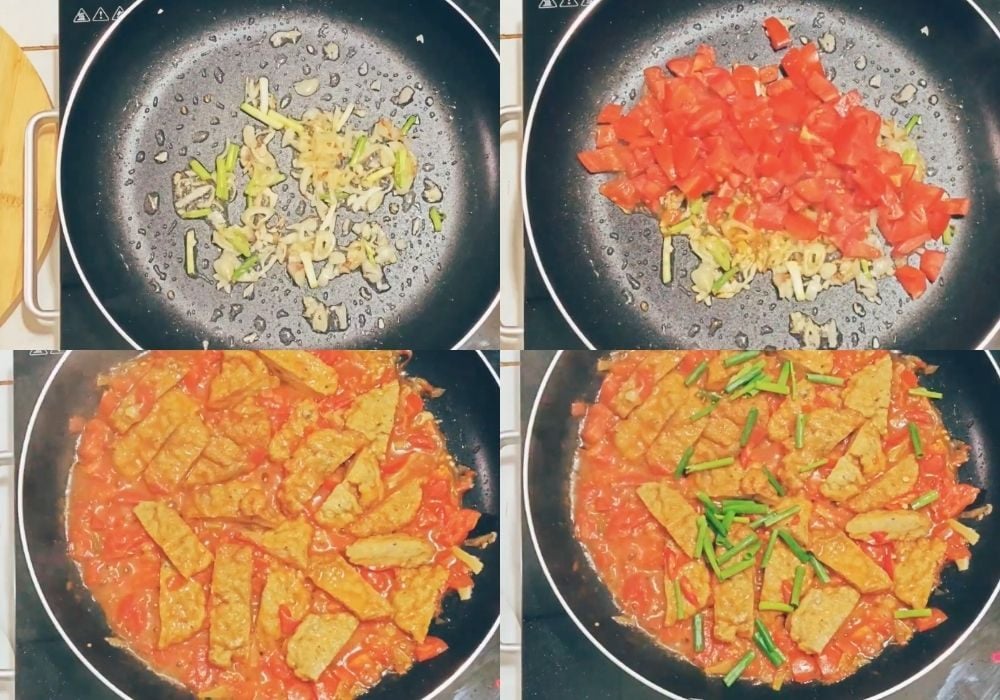 Xào cà chua và rim chua ngọt