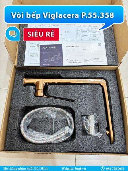 2. Vòi Bếp Viglacera Platinum P.55.358 Nóng Lạnh Màu Đồng Rose - Bùi Minh