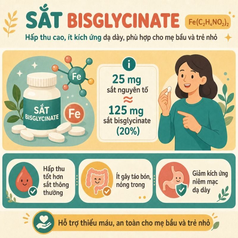 nhathuocvietnhat.vn-Ưu điểm nổi bật của Sắt bisglycinate